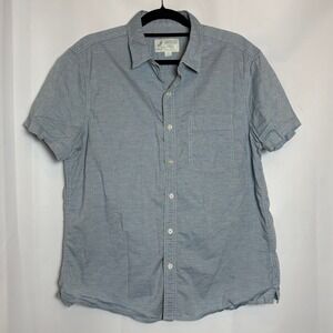 American Eagle Outfitters Mens Light Blue‎ Short Sleeve Button Up Shirt L